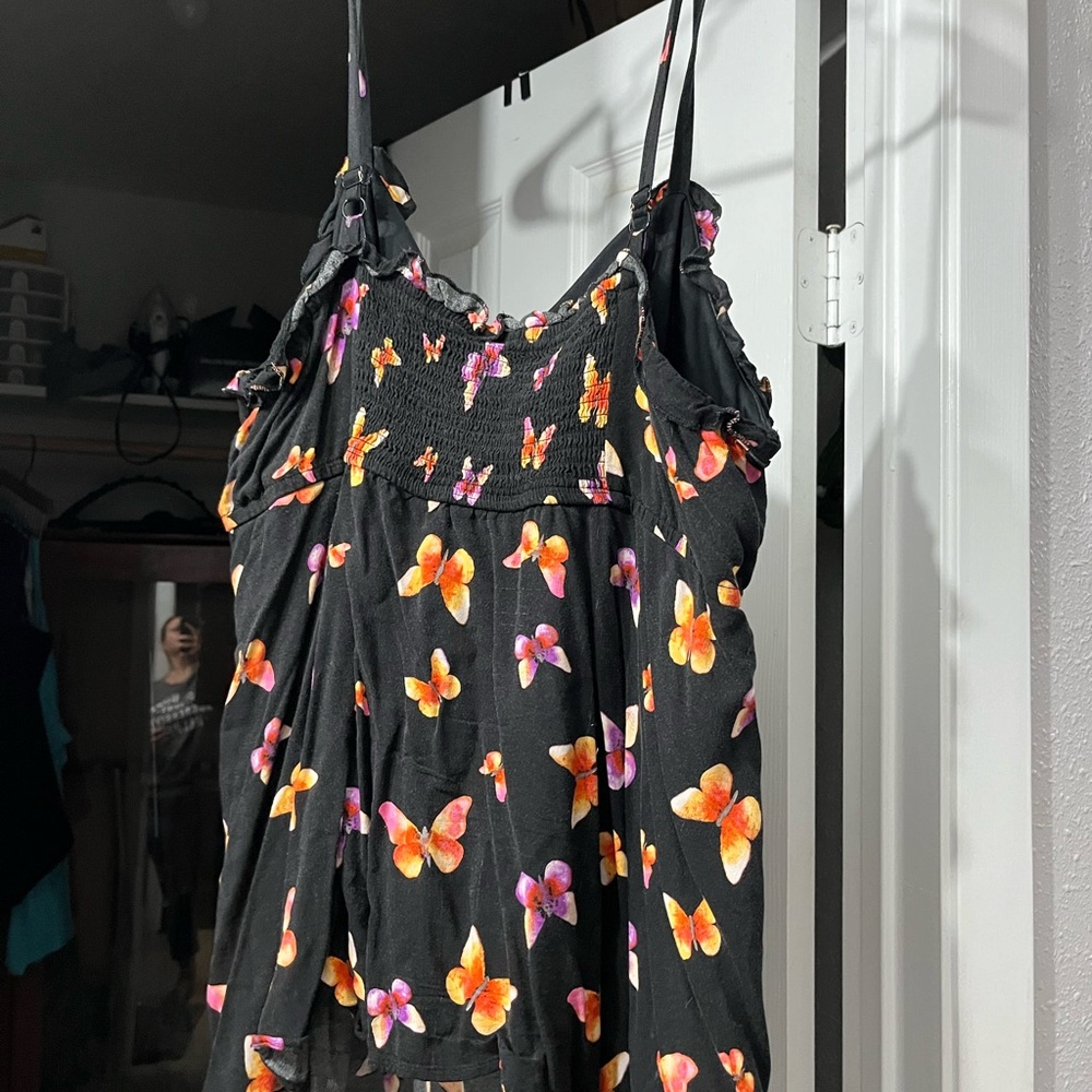 Size 2 butterfly spaghetti strap blouse